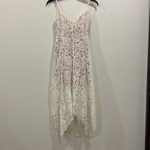 Lulus white lace midi dress